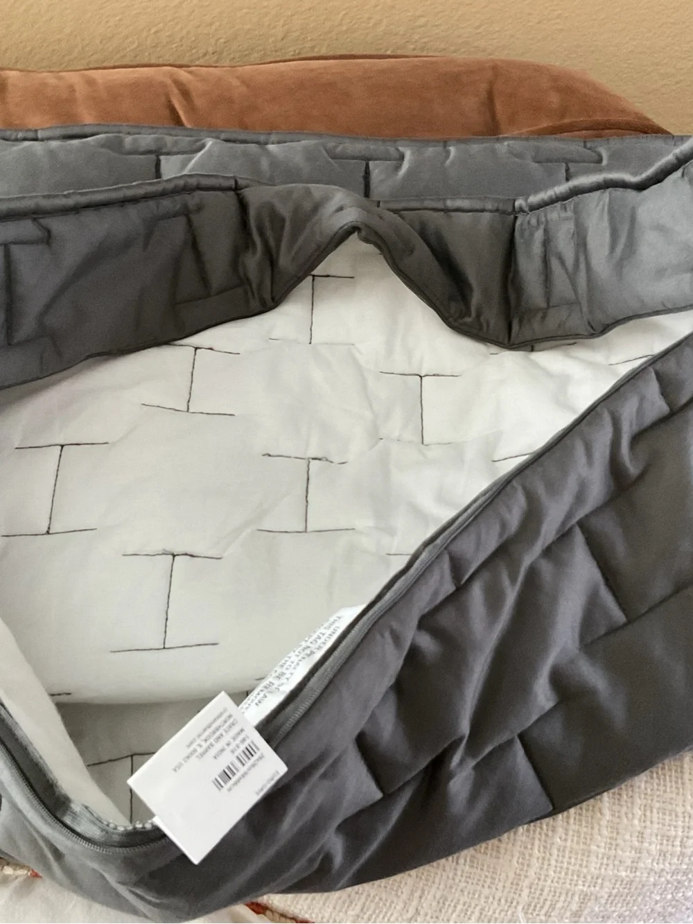 Crate & Barrel Palazzo Grey Quilted Set Of 3 Euro Shams 26x26”